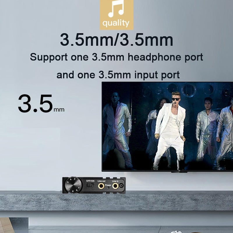 Subwoofer Headphone Amplifier Aluminum Alloy Bass Headphone Sound Amplifier with Sound Cable for Phones and Laptops - Image 4