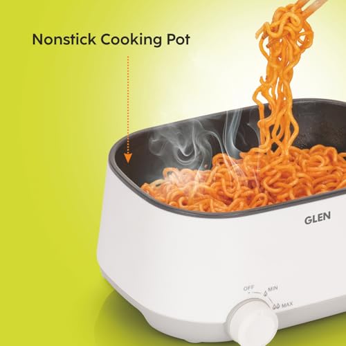Glen 3 In 1 Multi Cooker & Food Steamer, 600W, With Nonstick Pot, 2 Power Settings, Vegetable Steaming Tray, Cook Steam & Boil, Multicooker Egg Boiler Machine (SA-3051MFS), 1.2 Liters - Image 4