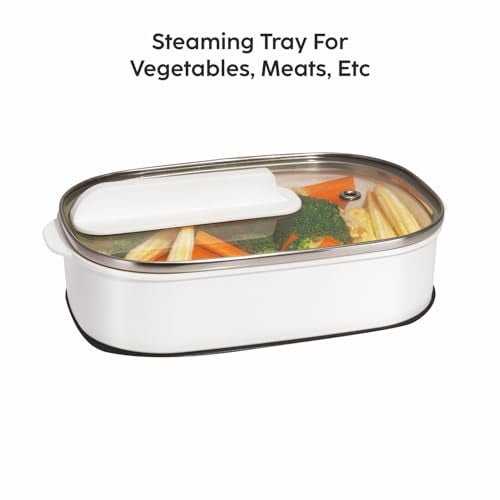 Glen 3 In 1 Multi Cooker & Food Steamer, 600W, With Nonstick Pot, 2 Power Settings, Vegetable Steaming Tray, Cook Steam & Boil, Multicooker Egg Boiler Machine (SA-3051MFS), 1.2 Liters - Image 5