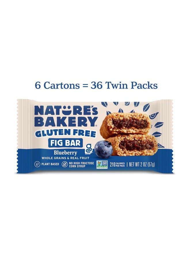 Nature's Bakery Gluten Free Fig Bars, Blueberry, Real Fruit, Vegan, Non-GMO, Snack Bar, 1 Box With 6 Twin Packs (6 Twin Packs) - Image 4