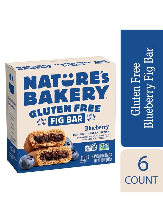 Nature's Bakery Gluten Free Fig Bars, Blueberry, Real Fruit, Vegan, Non-GMO, Snack Bar, 1 Box With 6 Twin Packs (6 Twin Packs) - Image 2