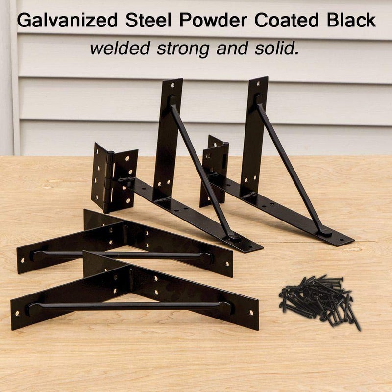 Mofeez Corner Brace Bracket No Sag Kit for Shed Doors, Driveway Gates, Corral Gates, Wood Windows - Image 2