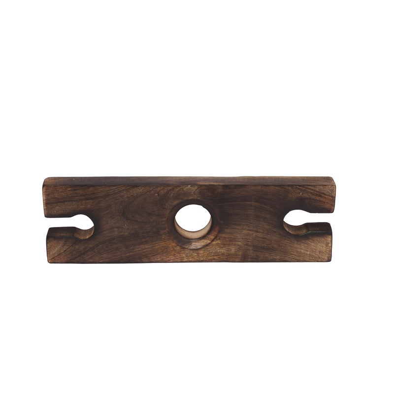 GoCraft Wine Bottle & Glass Holder | Handmade Antique Wood Stand for Wine for Two Glasses & Bottle - Image 2