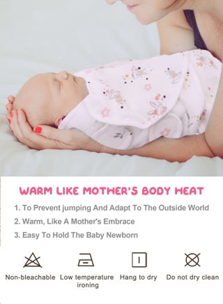 Baby Swaddle Sleep Sack with Hat Set for 0-3 Months 3-Pack Soft Cotton Newborn Wearable Swaddle Wrap for Girls Boys (Pink rabbit + magic baby + pink bear) - view 4