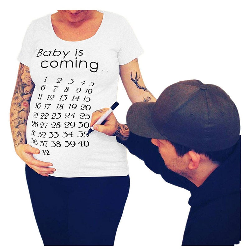 Baby Is Coming Calendar Maternity T-Shirt Clothing Pregnant - Image 4
