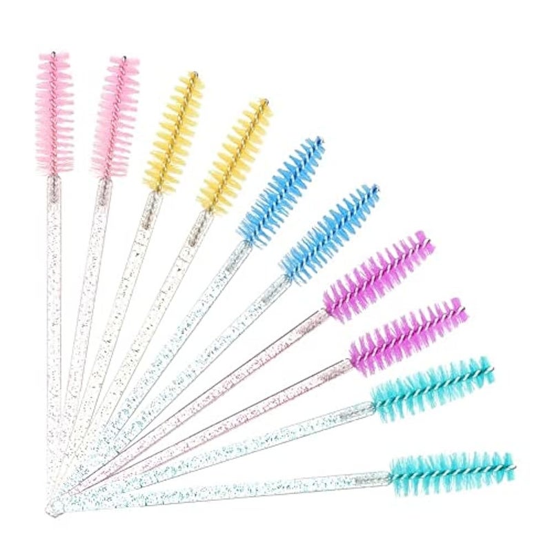 50 Pcs Disposable Mascara Wands, Eyelash Brush Spoolies for Eyebrow Eye Lash Extension (Multicolour)