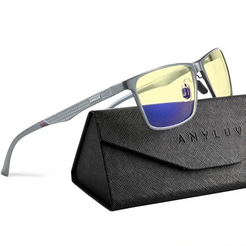 ANYLUV Blue Light Glasses Men/Women, Al-Mg Metal Computer Blue Light Blocking Glasses, Relieve Eyestrain and Eye Protection - Image 1