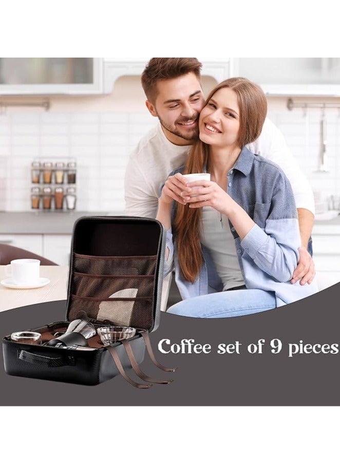 9-Piece V60 Pour Over Coffee Maker Set Coffee Kettle Scale, Coffee Dripper All in 1 Traveling Camping Manual Coffee Kit Coffee Gift Set