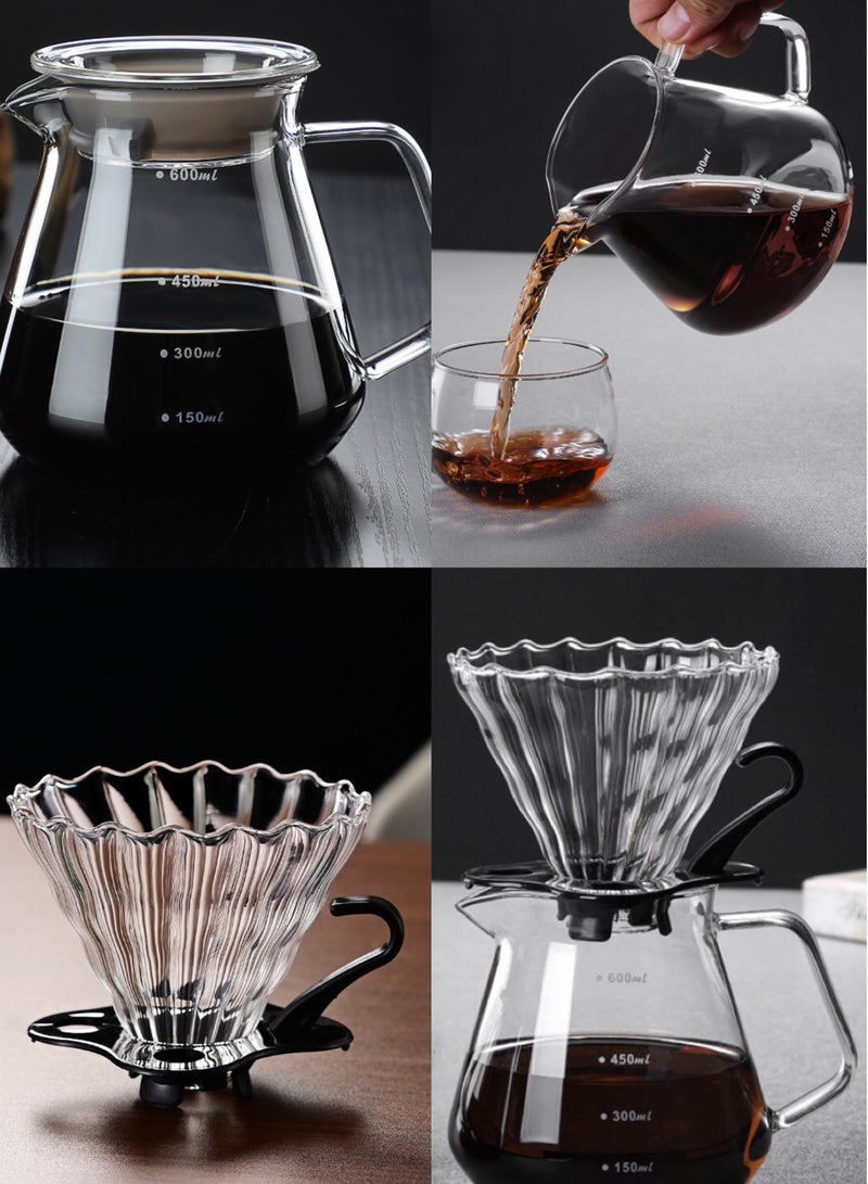 9-Piece V60 Pour Over Coffee Maker Set Coffee Kettle Scale, Coffee Dripper All in 1 Traveling Camping Manual Coffee Kit Coffee Gift Set