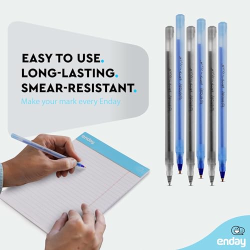 Enday Ballpoint Pens Bulk Blue and Black Pens (240 Pack) 120 Black & 120 Blue - Medium Point (1.0mm) Flexible Round Barrel For Writing Comfort, Pens Bulk for School, Home and Office. - Image 2