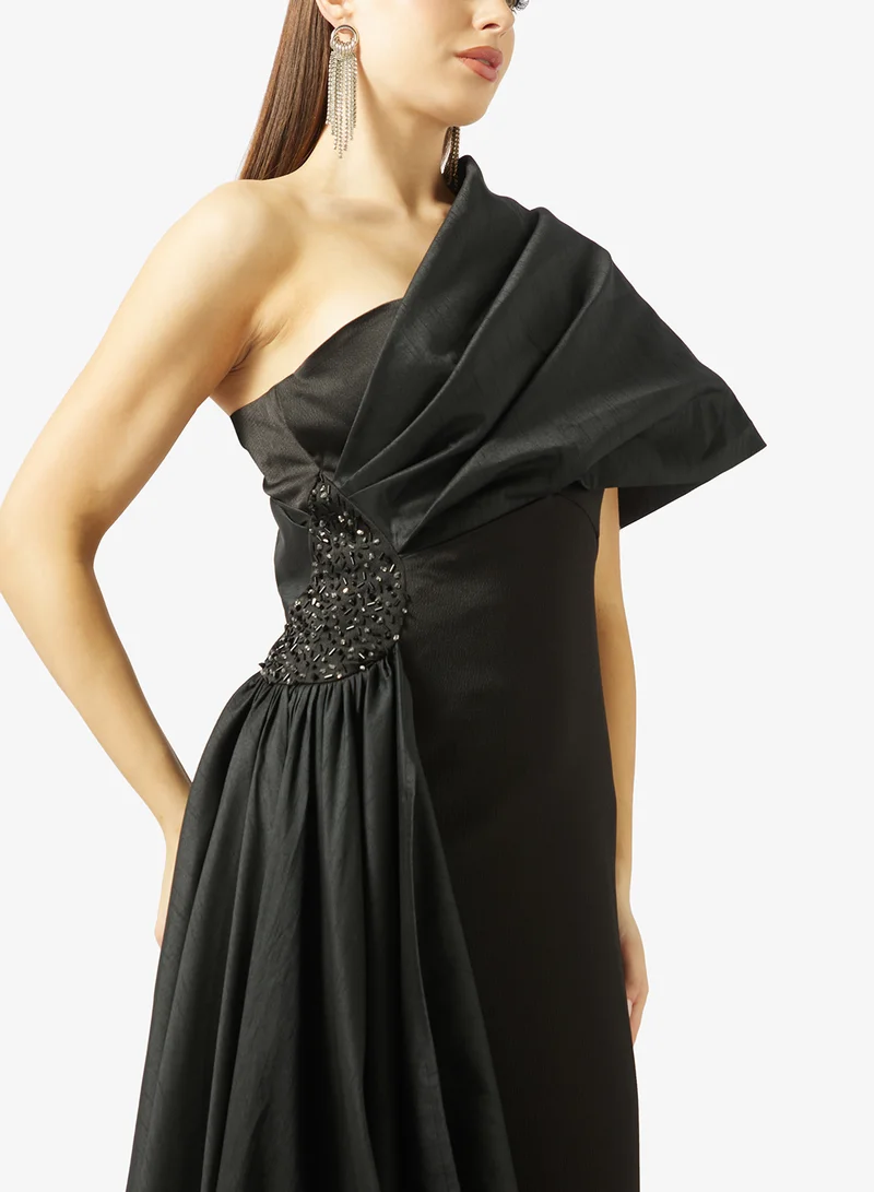 Namshi x  One Shoulder Draped Shimmer Mermaid Dress for Women | Best Price UAE