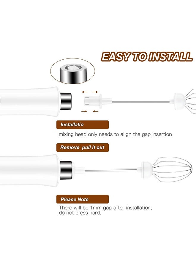 مانجي زبدة الحليب الكهربائية مع 3 خناجر من الفولاذ المقاوم للصدأ، 3 سرعة صنع الرغوة اليدوية القابلة للضبط، صانع الرغوة مزج المشروبات للقهوة اللاتية كيك الكابتشينو والبيض الساخن الشوكولاتة (شريحة) - Image 4