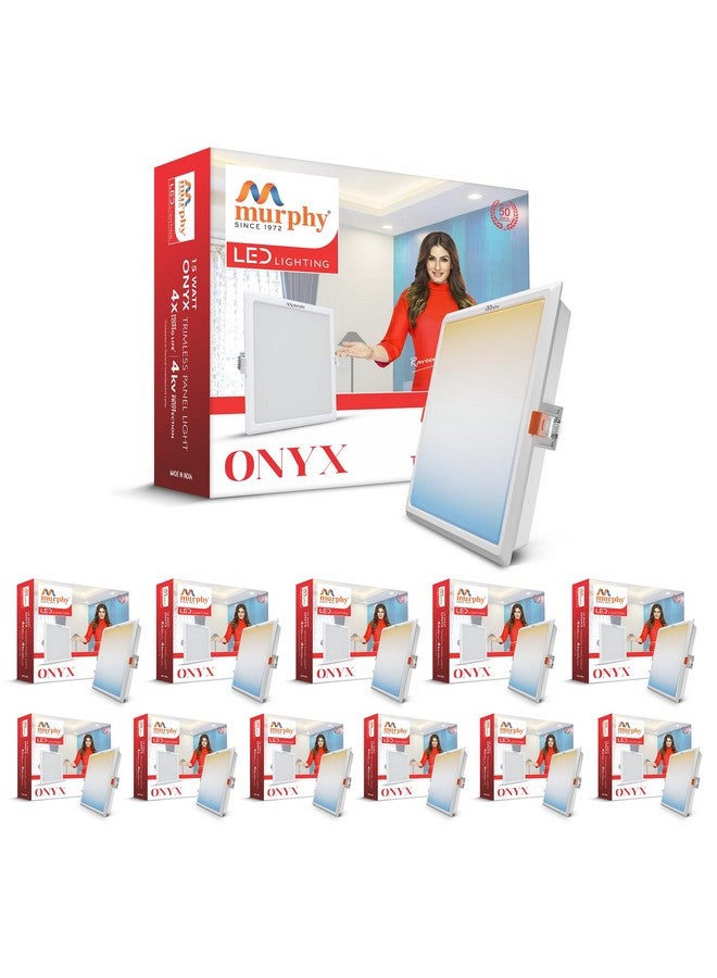 Murphy 15W Recessed Square Trimless LED Panel Light | 3-in-1 Colour Changing - Cool White/Neutral White/Warm White - Pack of 12 - Image 1