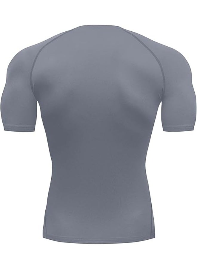 Men's Compression Shirts Short Sleeve Athletic Tops, Cool Dry Workout Shirt Sports T-Shirt - Image 3
