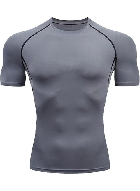 Men's Compression Shirts Short Sleeve Athletic Tops, Cool Dry Workout Shirt Sports T-Shirt
