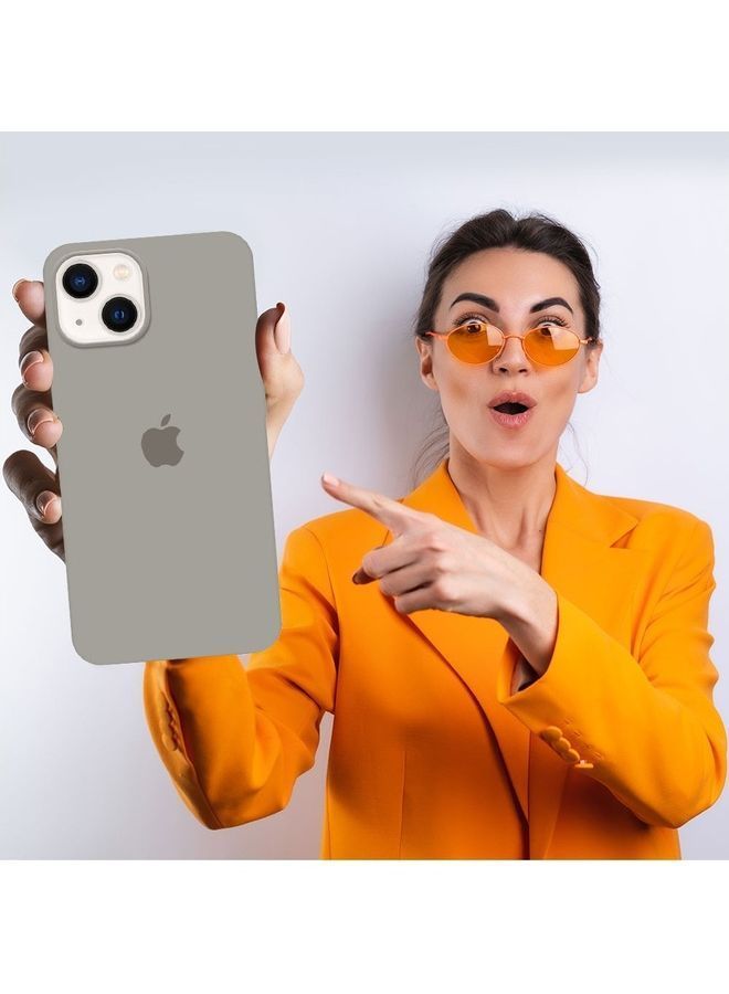 NIBEMINENT Apple iPhone 14 Plus Case Silicone Cover Liquid Gel Soft Ultra Slim Shockproof Back Full Body Protection 6.7 Inch Grey - Image 4