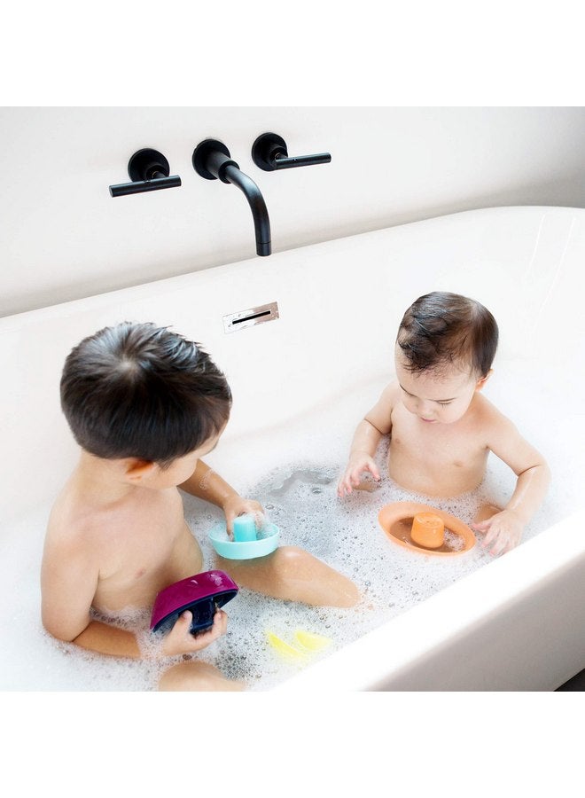 بون ألعاب حمام الأطفال على شكل قارب من Boon Fleet Toy - مجموعة ألعاب قارب قابلة للتكديس للاستمتاع بوقت الاستحمام - ألعاب حوض استحمام قابلة للتكديس للأطفال الصغار والرضع مع فتحات تصريف - 5 قطع - للأعمار من 10 أشهر وما فوق - Image 4