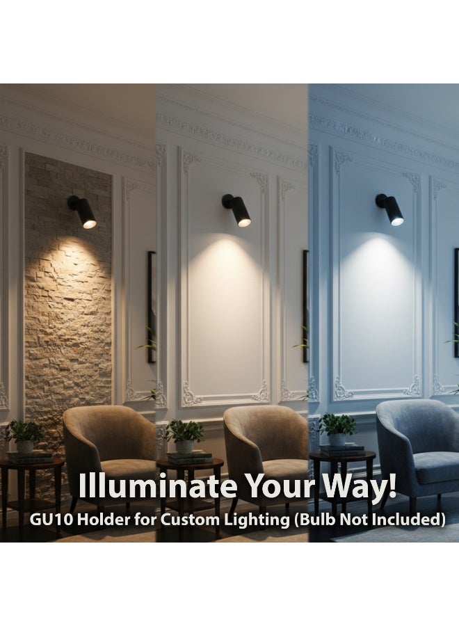 ALFRIDAY Modern Adjustable GU10 Wall Spotlight – Matte Black, Cylinder, Indoor Accent Light - Image 4