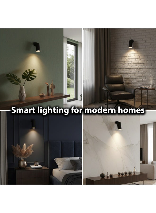 ALFRIDAY Modern Adjustable GU10 Wall Spotlight – Matte Black, Cylinder, Indoor Accent Light - Image 3