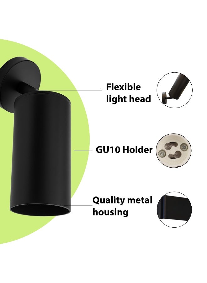 ALFRIDAY Modern Adjustable GU10 Wall Spotlight – Matte Black, Cylinder, Indoor Accent Light - Image 5
