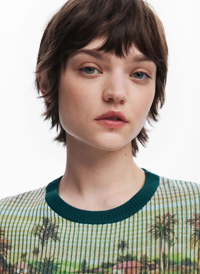 DESIGUAL Landscape Knit T-Shirt