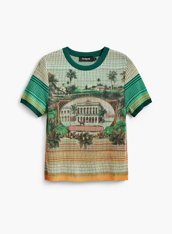 DESIGUAL Landscape Knit T-Shirt
