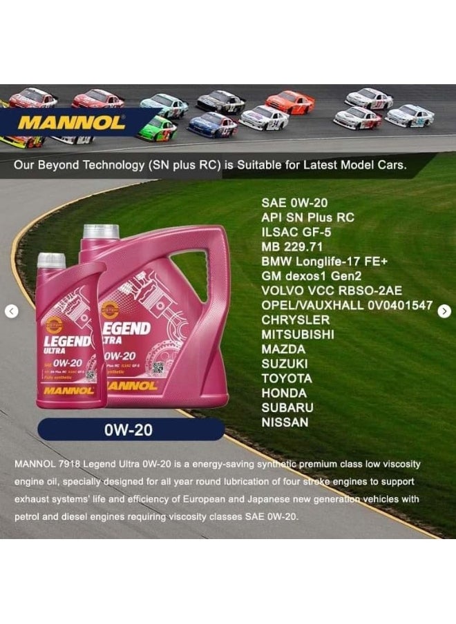 MANNOL Engine Oil (7918 Legend Ultra 0W20 4 Ltr)  - Image 2