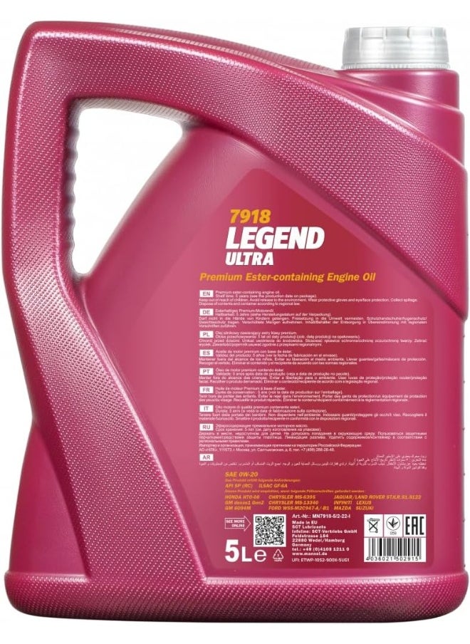 MANNOL Engine Oil (7918 Legend Ultra 0W20 4 Ltr)  - Image 3