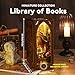 Flever Dollhouse DIY Book Nook Miniature Kit DIY Booknook Bookshelf Insert Decor 3D Wooden Booknook Miniature Kit for Creative Assembled Bookends Library of Book - Image 4
