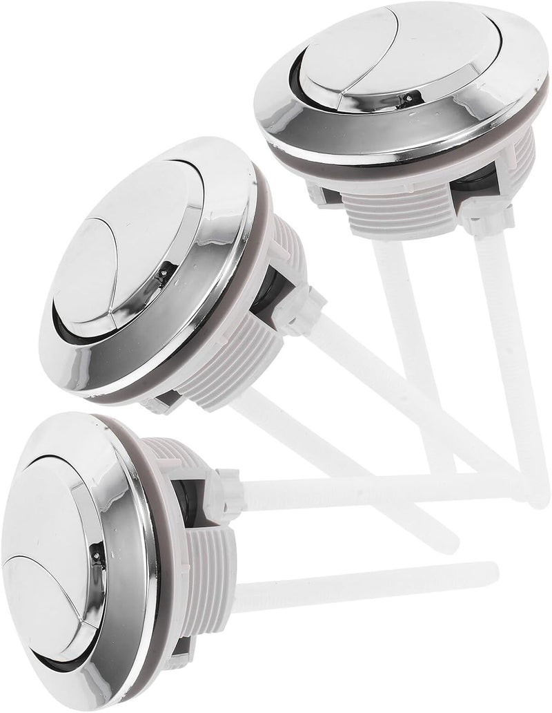Zerodeko 3pcs Toilet Flush Button Replacement Dual Flush System Push Button for Toilet Tank, Large Size Bathroom Accessory Suitable for Home, Office, Hotel Use - Image 1