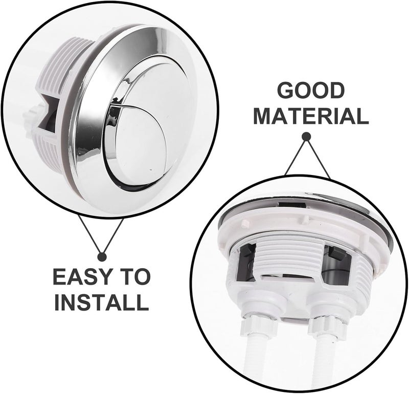 Zerodeko 3pcs Toilet Flush Button Replacement Dual Flush System Push Button for Toilet Tank, Large Size Bathroom Accessory Suitable for Home, Office, Hotel Use - Image 3