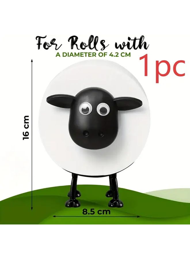 Toilet Roll Holder Freestanding Tissue Holder 1pc Black Plastic Cute Cartoon Animal Design No Battery Required Bathroom Decoration Accessories - Image 3