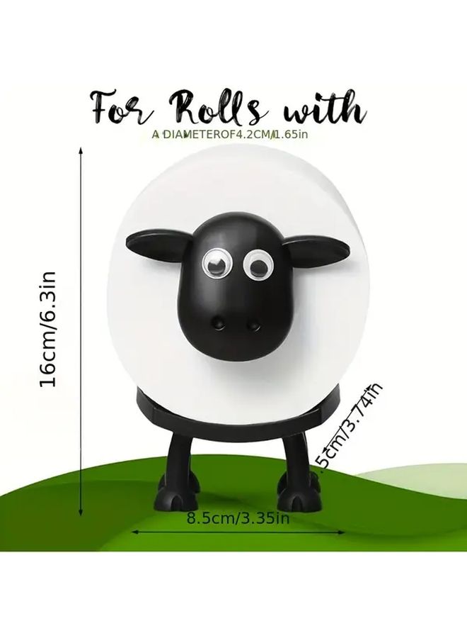 Toilet Roll Holder Freestanding Tissue Holder 1pc Black Plastic Cute Cartoon Animal Design No Battery Required Bathroom Decoration Accessories - Image 2