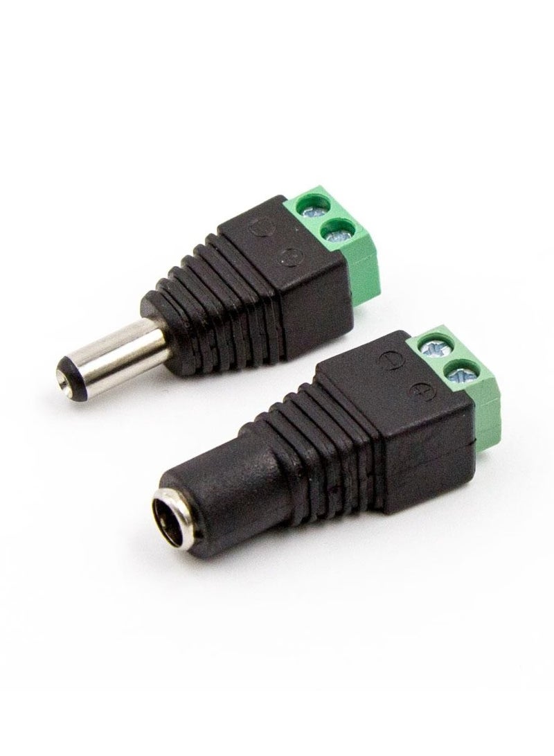 Male + Female 2.1*5.5 mm for DC Power Jack Adapter Connector Plug For CCTV Camera
