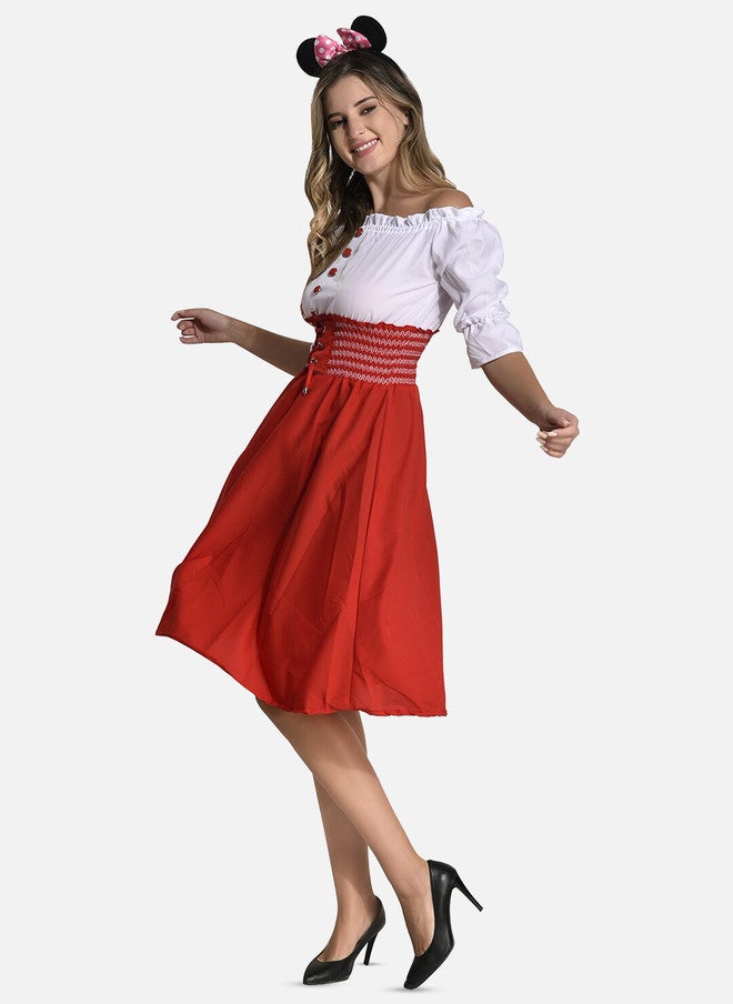 FIMS فستان فلاش ملون بأكتاف مكشوفة وأكمام ثلاثة أرباع بتصميم ضيق ومتسع - Image 5