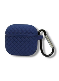 Generic AirPods 4 Silicone Case with Stylish Ribbed Design - Navy  - Image 2