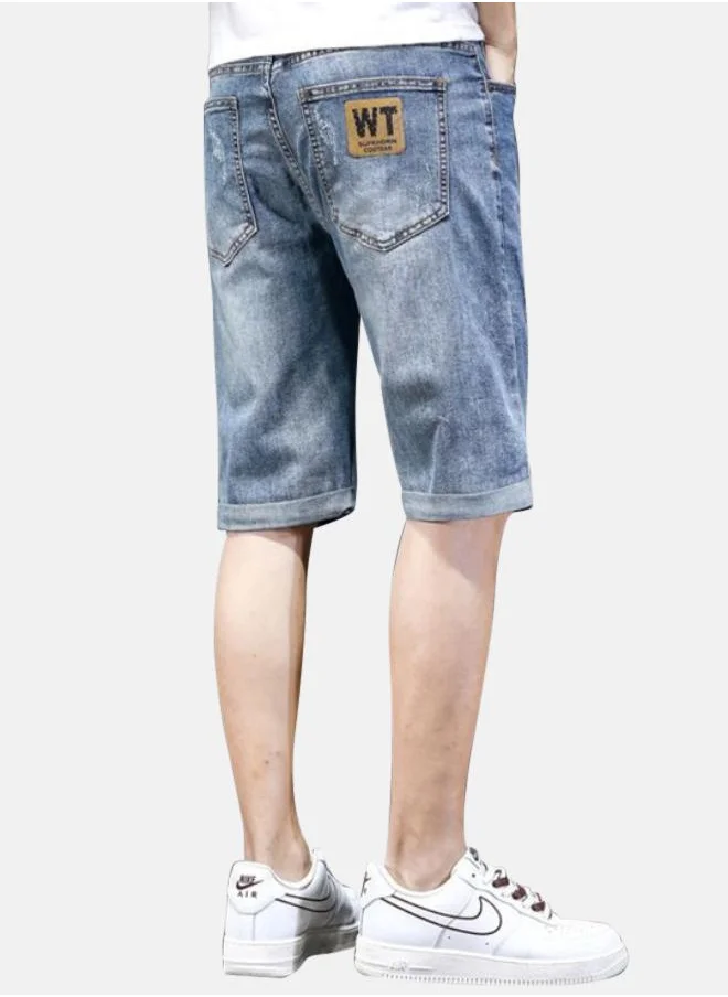 يونيكي BLue Regular Fit Solid Shorts