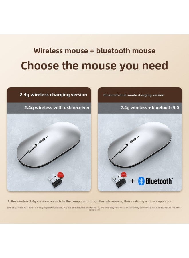 X2 Dual-Mode Bluetooth Wireless Mouse Rechargeable For Huawei Apple Notebook Tablet Silent Metal Mouse-Color:X2 Single Mode 2.4g Black (private Model Upgraded Version) - Image 5