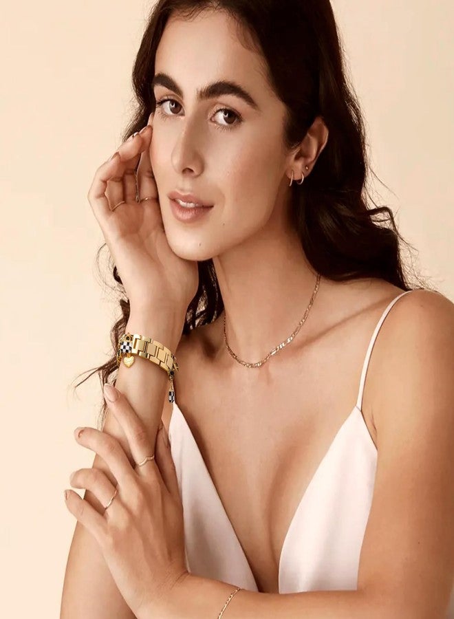 DAQIN Stylish Metal Band Compatible with Samsung Galaxy Watch 7 Band/FE 6 5 4 40mm 44mm,Galaxy Active 2, 20mm Watch Strap Pretty Chain with Cute Decorative Charms Accessories for Samsung Watch Bands Women - Image 5