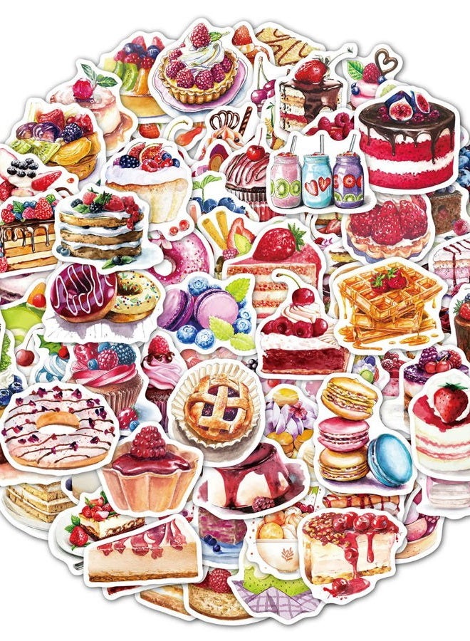 MAXLEAF Cake Theme Stickers - 100PCS Vintage Coffee Theme Waterproof Stickers for Decoration Planner Phone Case Scrapbook Coffee Journals Decoration - Image 1