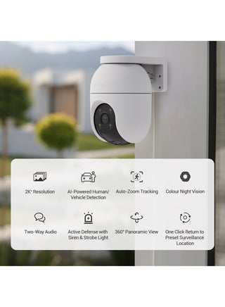 C8C Security Camera, 4MP 2K+ Outdoor WiFi Camera, CCTV Camera for Home with 360° Coverage, Human/Vehicle Shape Detection, Auto-Zoom Tracking, Color Night Vision, Weatherproof, Two-Way Talk - view 2