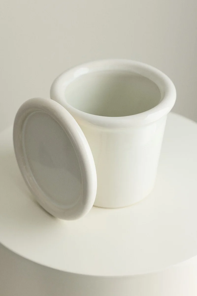 H&M Extra-small stoneware plant pot with saucer