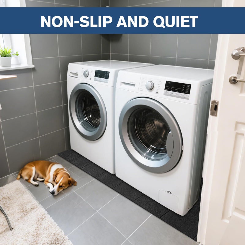 Wibeelee Washer Dryer Anti-Vibration Mat 62.9 * 29.5 Inches Foldable Rubber Mat for Washing Machine Dryer Waterproof Noise Reducing Pads Non-Slip Shockproof Mat for Floor Protection - Image 5