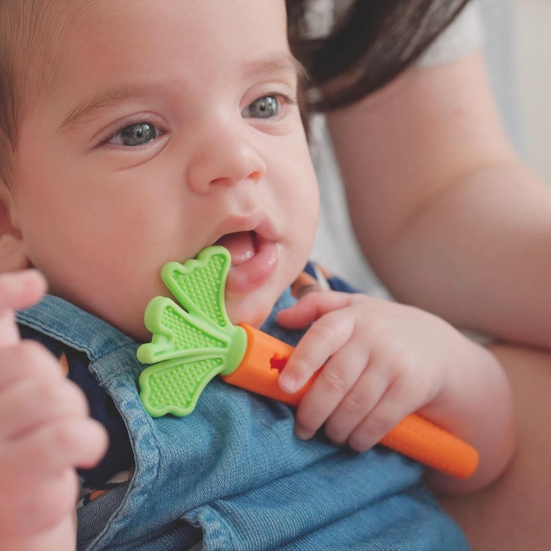 Nuby Silicone Carrot Tube Teether and Messaging Infant Teether  2Pack Baby Teething Toy  3 Months - Image 4