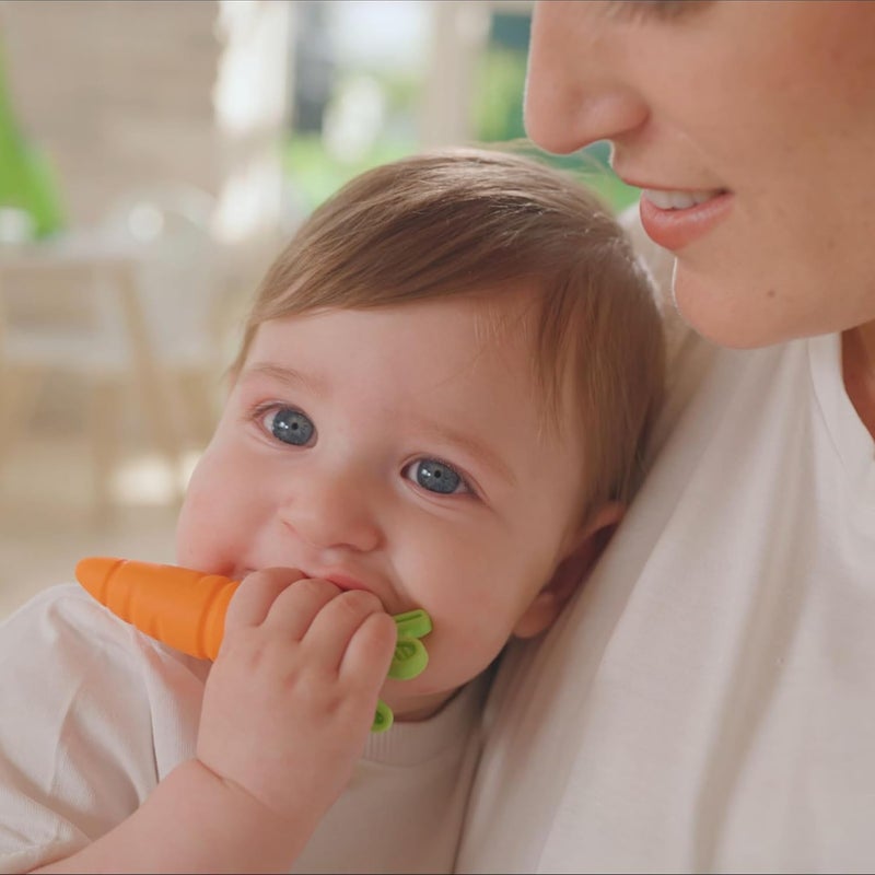 Nuby Silicone Carrot Tube Teether and Messaging Infant Teether  2Pack Baby Teething Toy  3 Months - Image 2