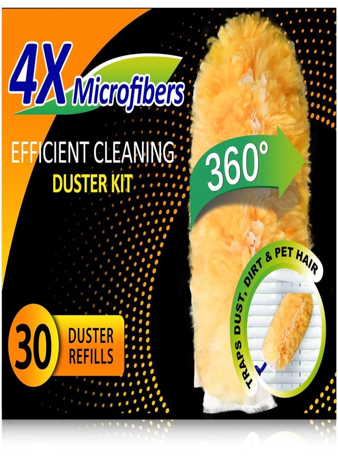LANARP Heavy Duty Multi Surface 360°Heavy Duty 30 Duster Refills & 2 Handle, Compatible with Swiffer Dusters，Disposable Dusters for Cleaning - Image 1