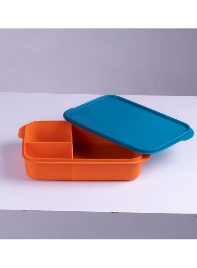 Lunch box BREAK 1.5 liters with selicon cap Orange*Olive