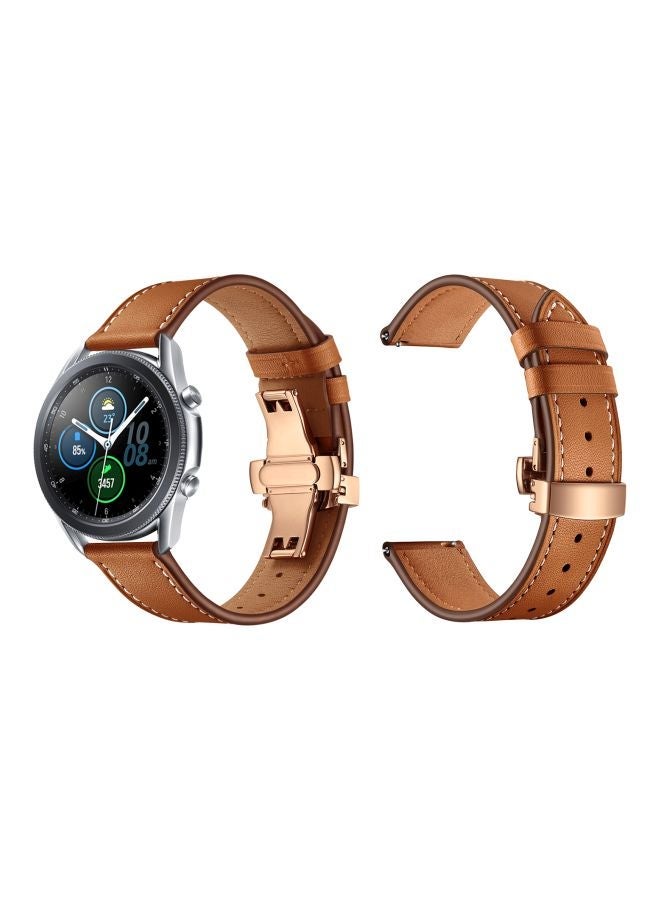 NIBEMINENT Replacement Band For Samsung Galaxy Watch 3 45mm Brown - Image 3