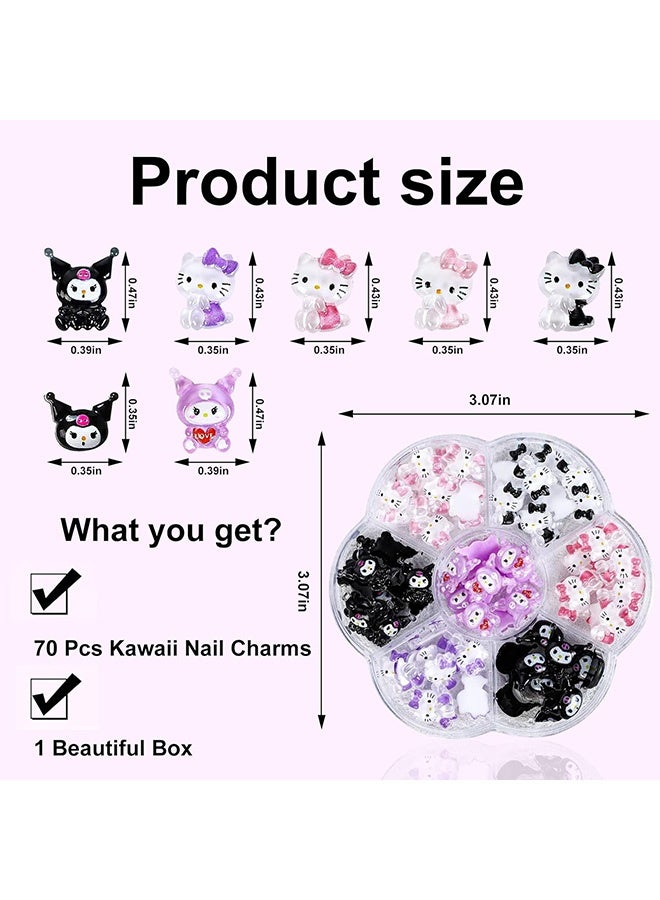 MXN 140 Pcs 3D Cute Cartoon Nail Charms - Nail Decoration Stickers - Flatback Charms Stickers for DIY Nail Decoration and Resin Crafts - Image 2