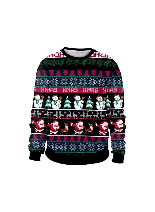 إسكدنيا جنس واحد عيد الميلاد القفز مطبوعة سترة سويتشرت الخريف الشتاء قمم الملابس